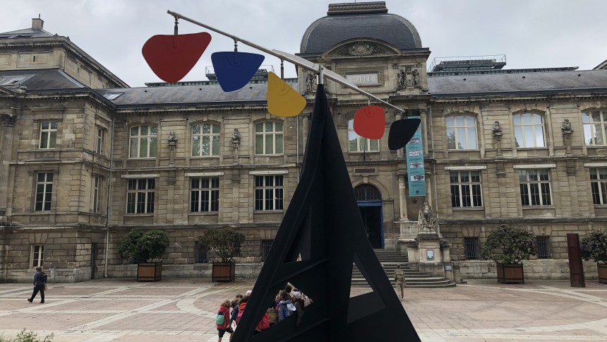 INAUGURATION DU CALDER SUR L'ESPLANADE MARCEL DUCHAMP